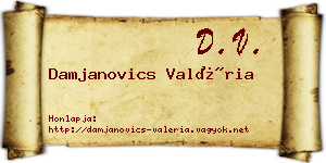 Damjanovics Valéria névjegykártya